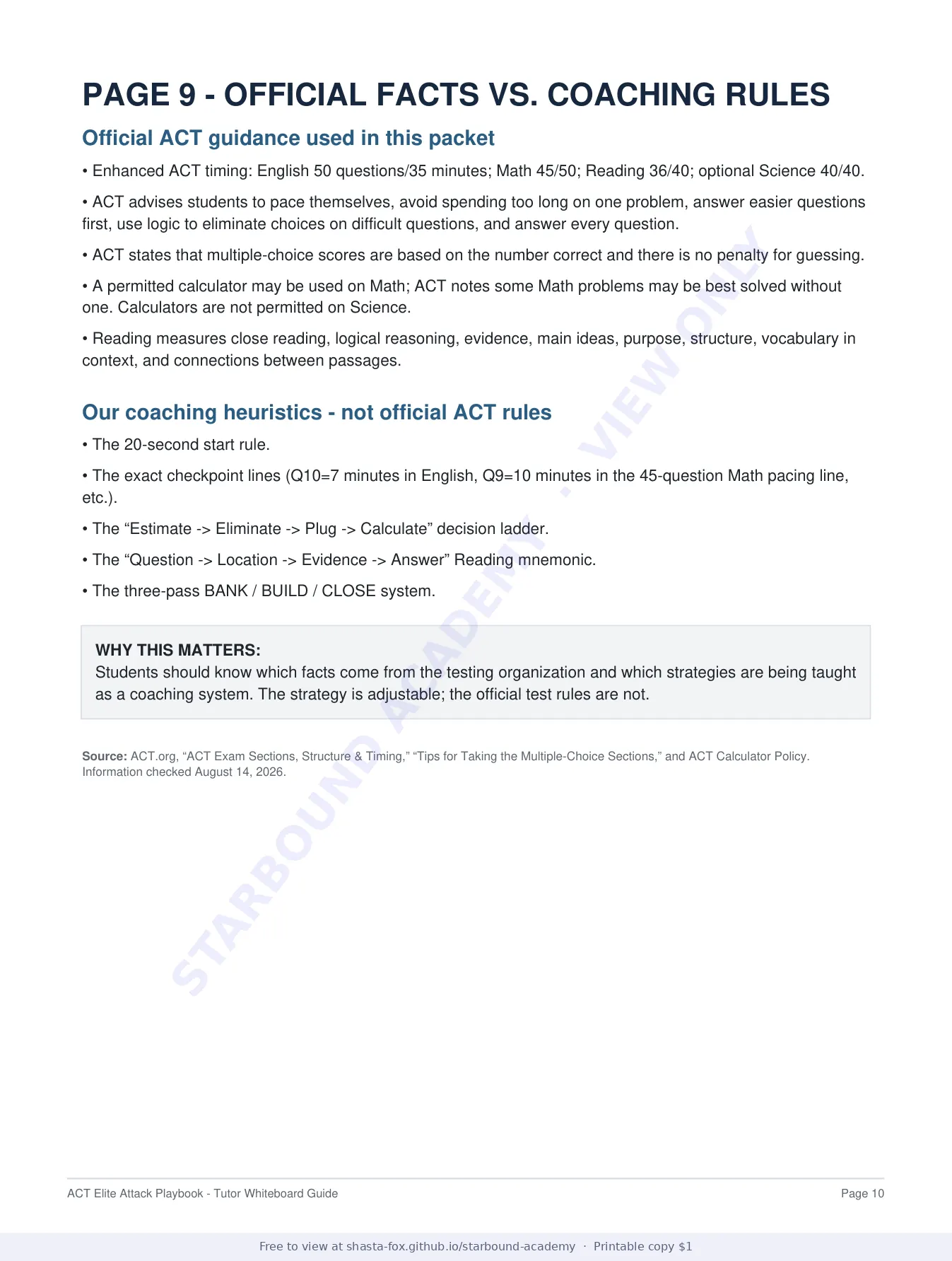 ACT Elite Attack Whiteboard Playbook, page 10 of 10