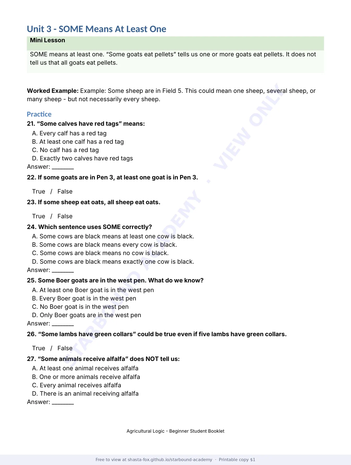 Agricultural Logic: Beginner Booklet, page 6 of 22