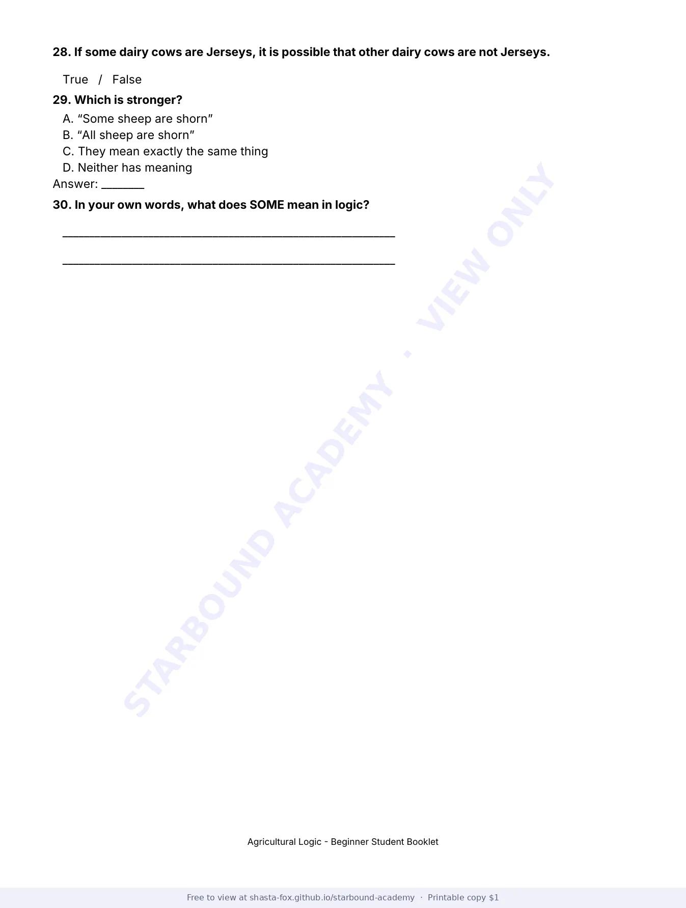Agricultural Logic: Beginner Booklet, page 7 of 22