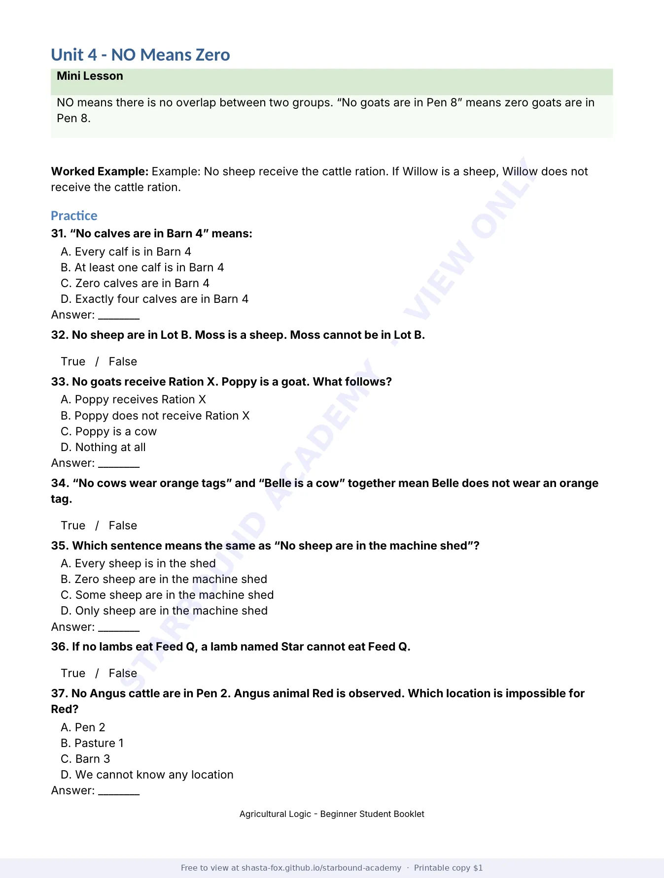 Agricultural Logic: Beginner Booklet, page 8 of 22