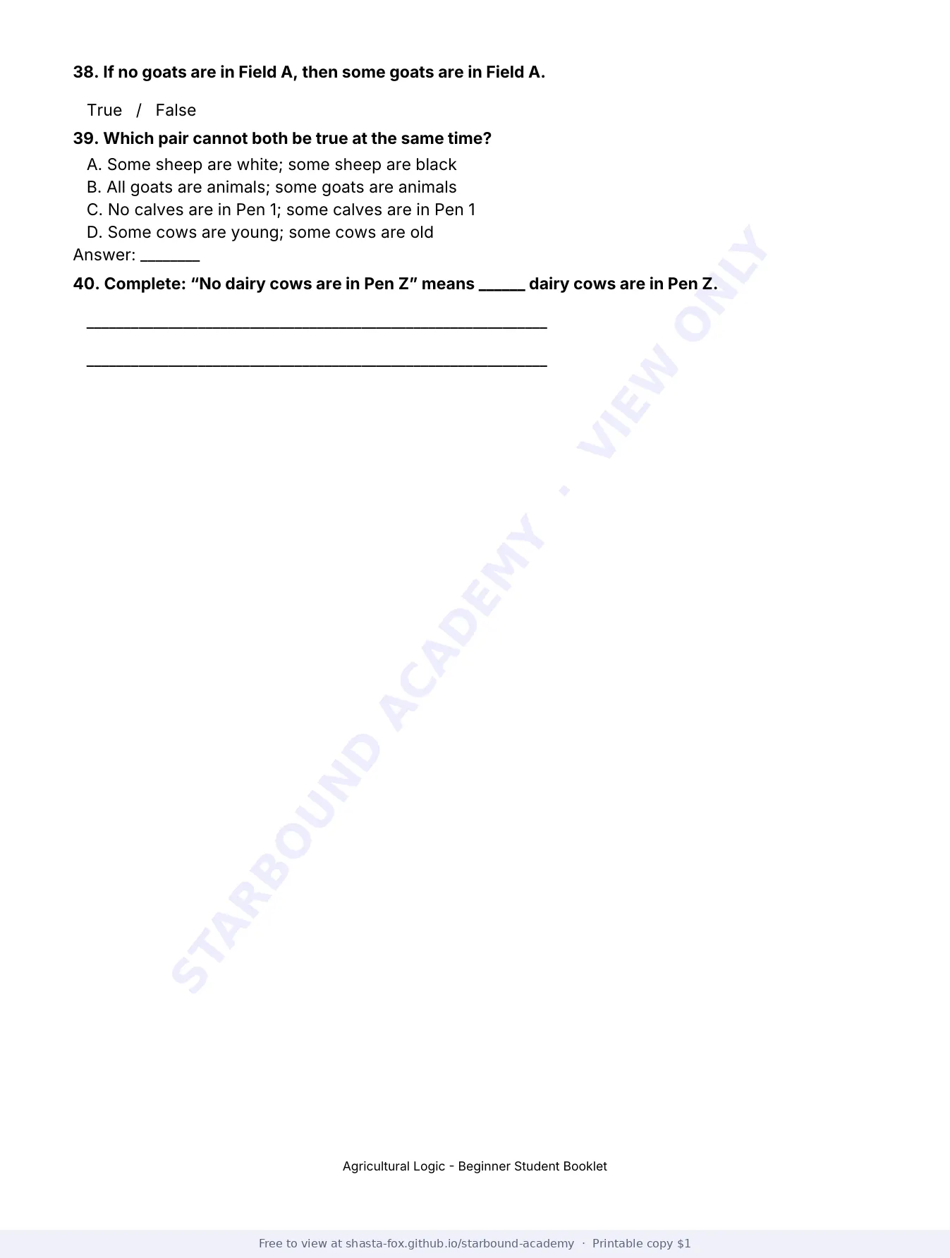 Agricultural Logic: Beginner Booklet, page 9 of 22