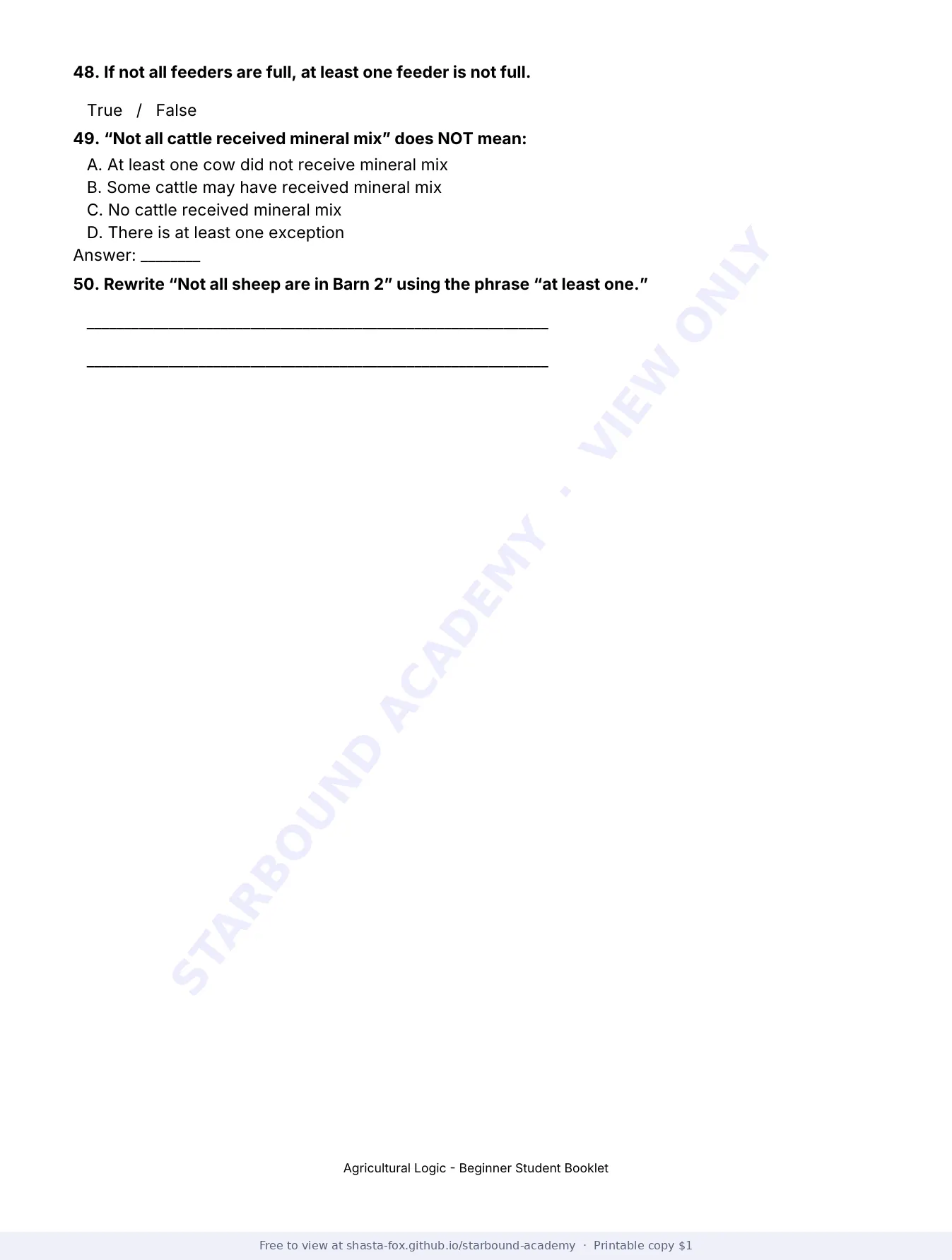 Agricultural Logic: Beginner Booklet, page 11 of 22