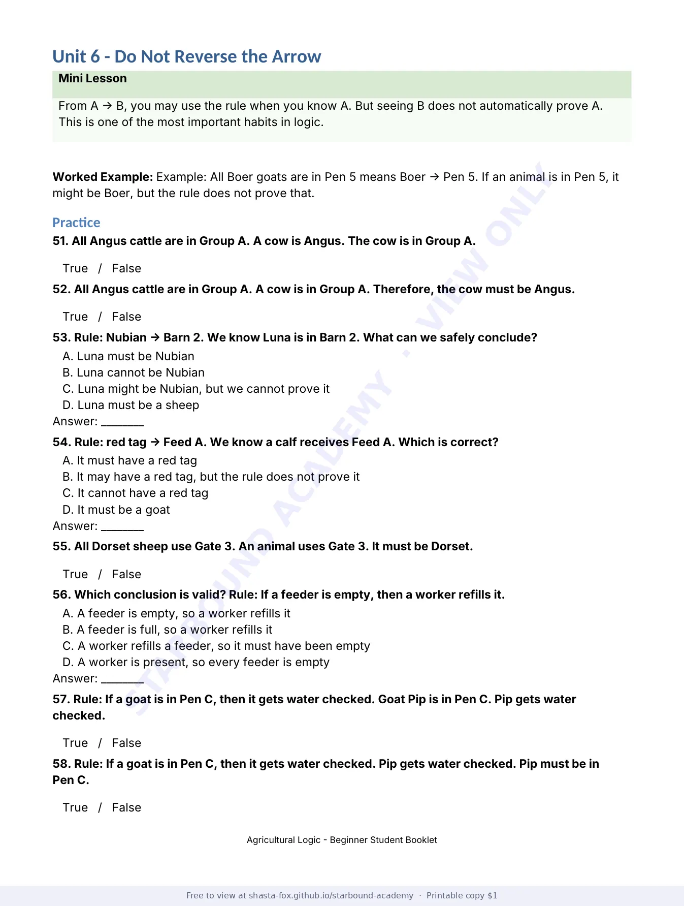 Agricultural Logic: Beginner Booklet, page 12 of 22