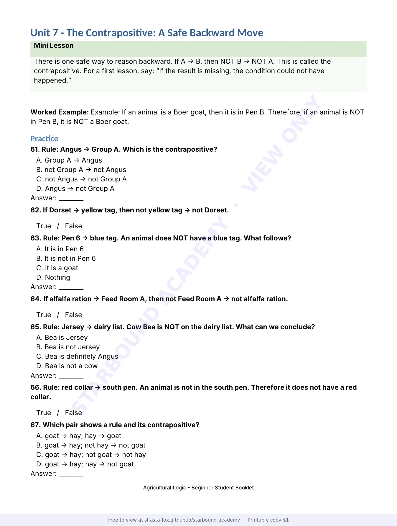 Agricultural Logic: Beginner Booklet, page 14 of 22