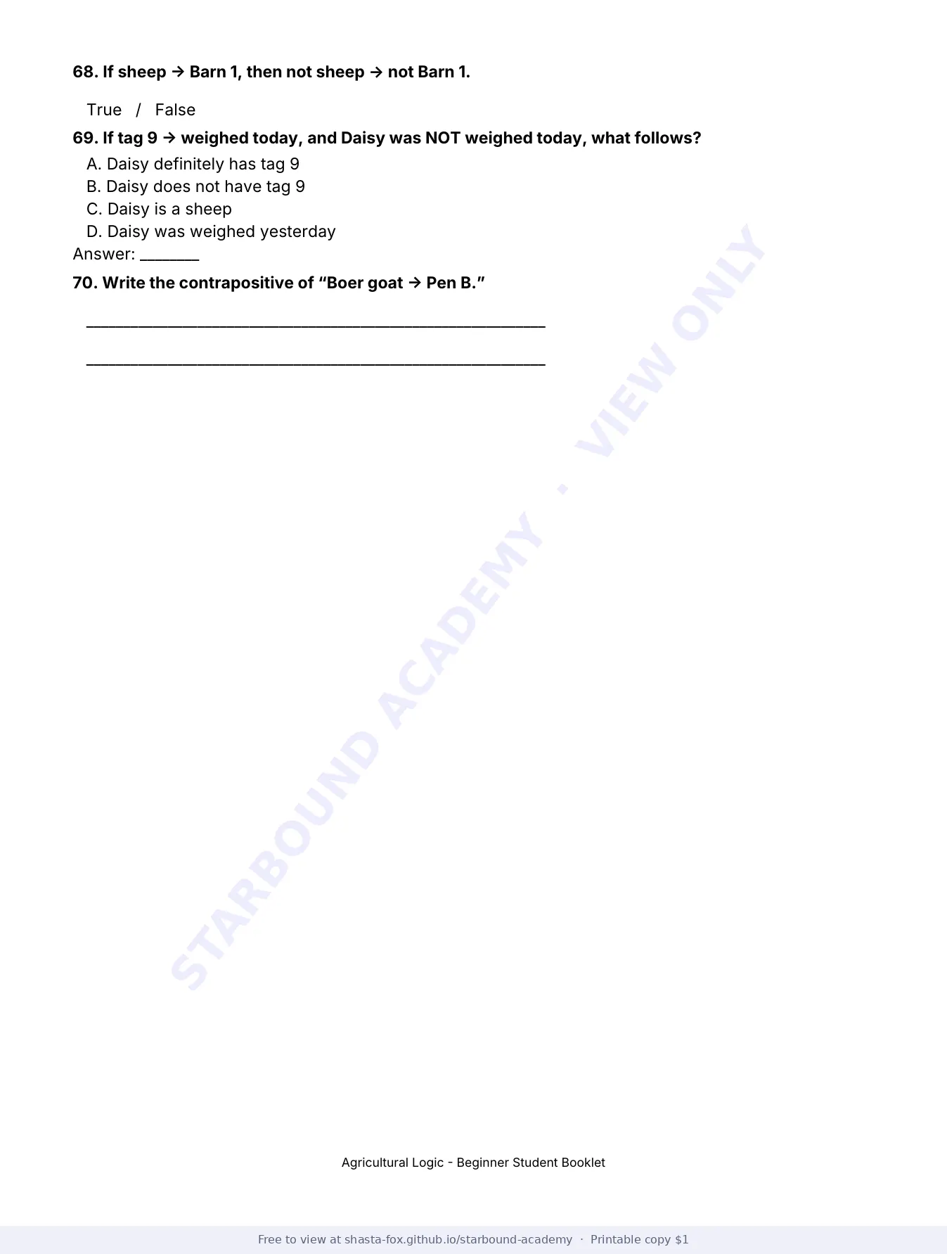 Agricultural Logic: Beginner Booklet, page 15 of 22