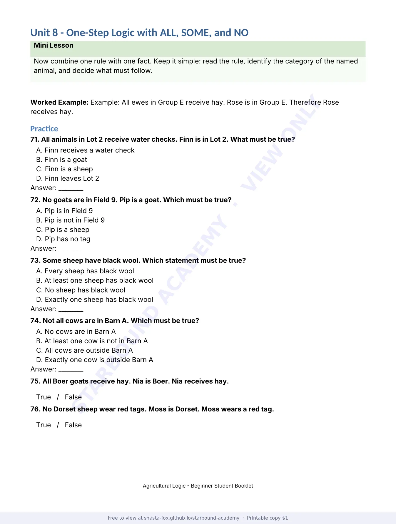 Agricultural Logic: Beginner Booklet, page 16 of 22