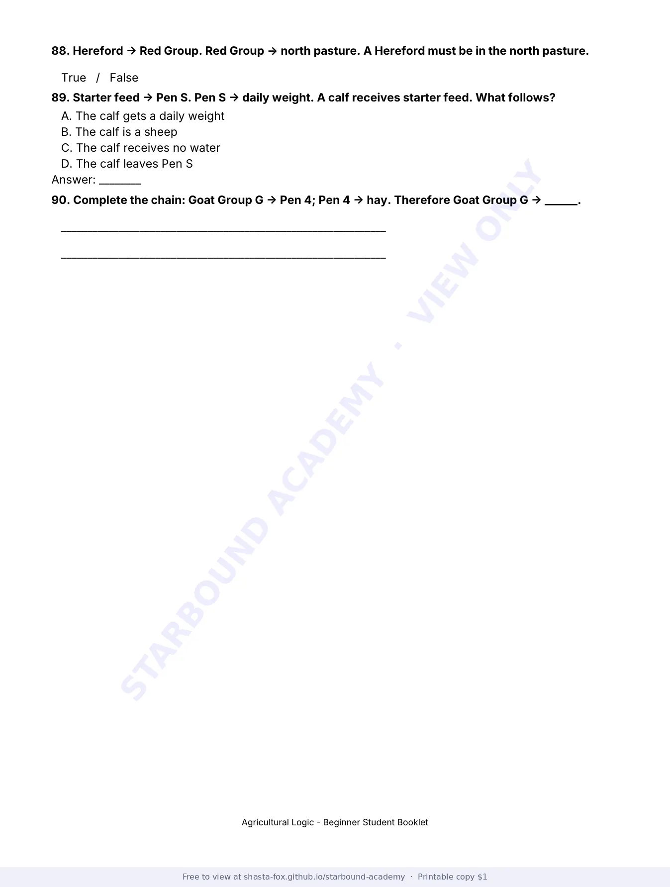 Agricultural Logic: Beginner Booklet, page 19 of 22