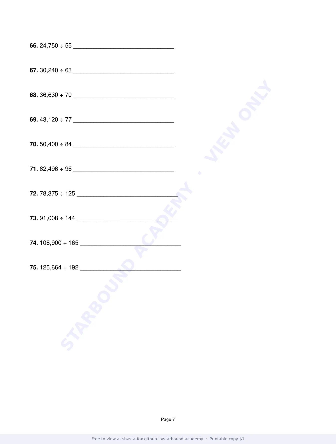 Cumulative Arithmetic Review, page 7 of 10